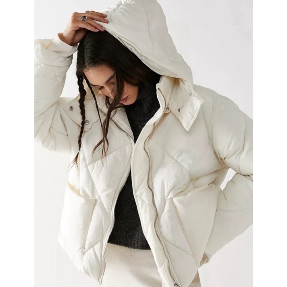 Free People Emmy Swing Puffer Coat Jacket Cream - Picture 8 of 8